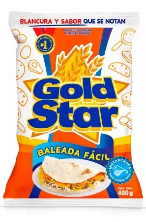 HARINA GOLSTAR BALEADA FACIL 1LB FARDO/ 25 UNID