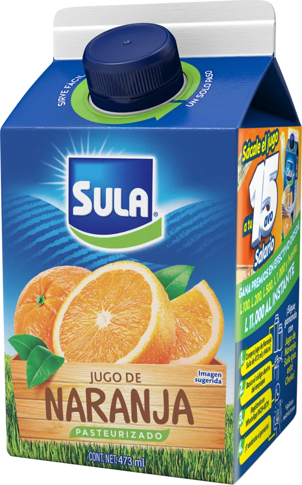 JUGO DE NARANJA SULA 470ML CAJA/ 12 UNID